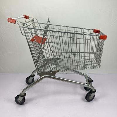China European Style Customized 	Grocery Shopping Trolley 150L Metal Supermarket Trolley Powder Coating for sale