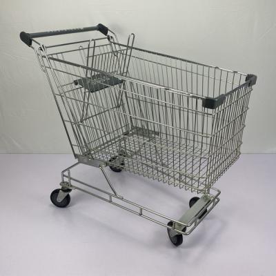 China Grey 240L Supermarket Grocery Cart Australian Supermarket Metal Shopping Trolley for sale