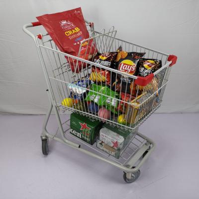 China American Style Foldable Steel Shopping Cart Supermarket Basket Trolley CE Certificate for sale