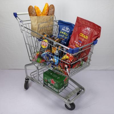 China CE German Type Metal Grocery Shopping Trolley 110kgs Loading Capacity for sale