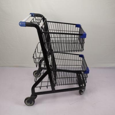 China Electrophoresis 80L Metal Shopping Trolley Lightweight With 3 Baskets 4