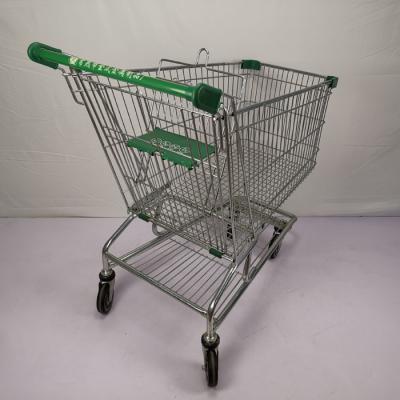 China Large Capacity 210L Chain Grocery Wire Shopping Trolley American Style Zinc Powder Coating for sale