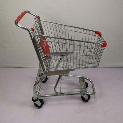 China 60L American Style Steel Shopping Cart Q195 Steel Chain Retail Shopping Trolley for sale