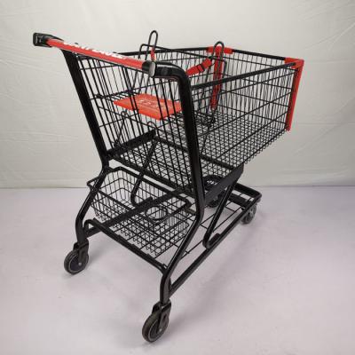 China American Multifunctional Large Metal Trolley Warehouse Supermarket Store Shopping Cart for sale