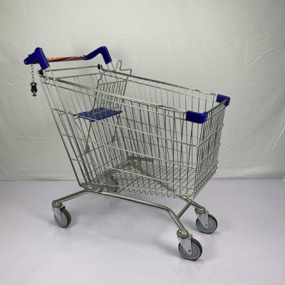 China Octagonal Foot Steel Metal Shopping Trolley Cart Customized European Style for sale