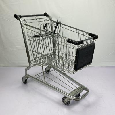 China American Style Metal Grocery Shopping Trolley 110Kgs Loading Capacity With Logo Advertising Version for sale