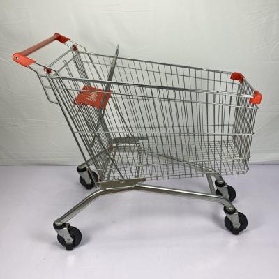 China Zinc 180L Supermarket Shopping Trolley Cart For Multiple People for sale