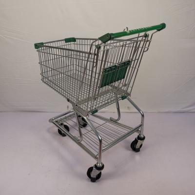China Grocery Market Shopping Trolley 125L American Type Metal Wire Trolley for sale
