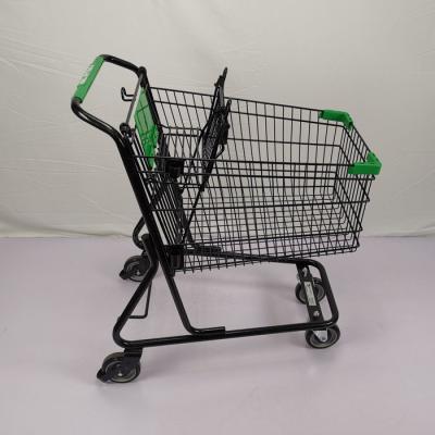 China OEM ODM 80L Market Shopping Trolley Q195 Steel Store Shopping Cart for sale