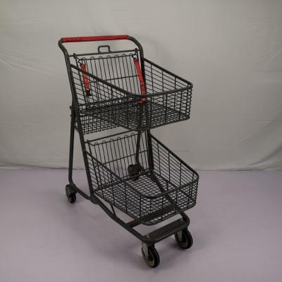 China Three Baskets Lightweight Supermarket Shopping Cart 80L American Style for sale