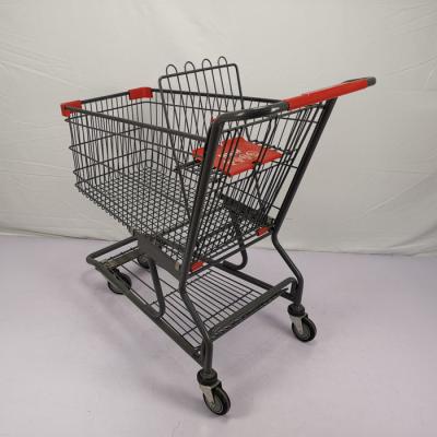 China 125L Standard American Shopping Trolley Warehouse Shopping Cart With Foldable Seat for sale
