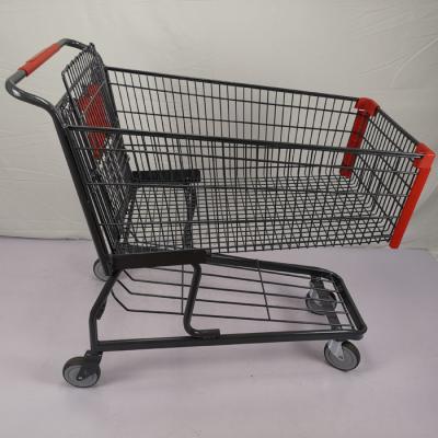 China American Style 125L Warehouse Grocery Shopping Trolley With Collision Angle Tente TPR Wheels for sale