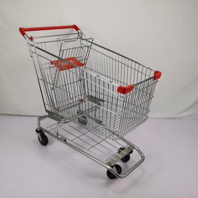 China 210L Big Basket Supermarket Trolley Cart Customizable With 5