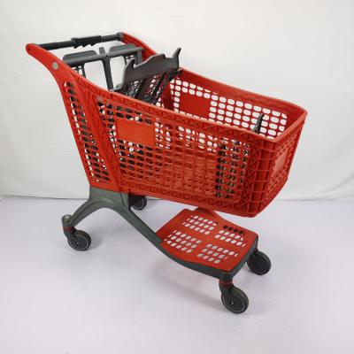 China 175L HDPP Nylon All Plastic Shopping Carts Warehouse Supermarket Shopping Trolley for sale