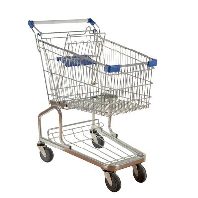 China German Supermarket Shopping Trolley 125L Metal Wire Trolley Customizable for sale