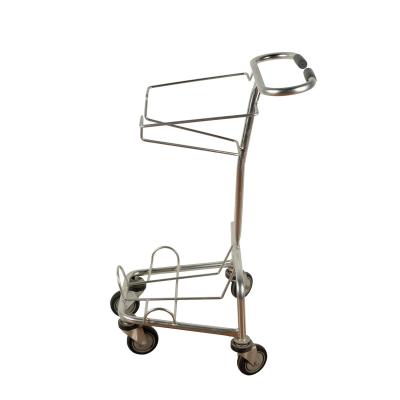 China Double Layers Hand Basket Shopping Carts 45L Metal Wire Shopping Trolley for sale