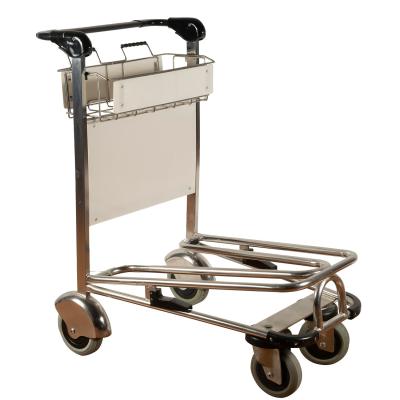 China CE Stainless Steel Airport Luggage Trolley With Handbreak Airport Passenger Trolley for sale