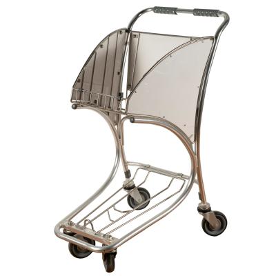 China Aluminum Chrome Plated Airport Luggage Trolley Small Luggage Cart Lightweight for sale