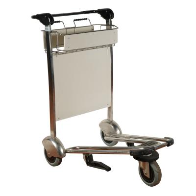 China Aluminum Alloy Functional folding luggage cart Airport Trolley Cart 3 Wheels With Brake for sale