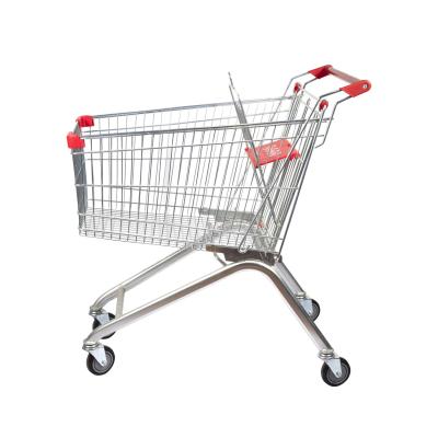 China 125L European Metal Shopping Trolley Supermarket Shopping Basket Trolley OEM ODM for sale