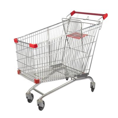 China 240L Large Capacity European Style Warehouse Shopping Metal Cart Supermarket Shopping Cart for sale
