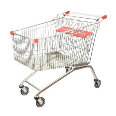 China European Style Grocery Shopping Trolley 275L With Dual Child Seats for sale