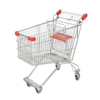 China 125L Large Capacity Russian Style Supermarket Steel Handcart Grocery Store High-Quality Cart Wholesale for sale