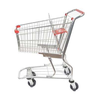 China Metal Galvanized Supermarket Steel Shopping Cart Americana Shopping Carts 60L for sale