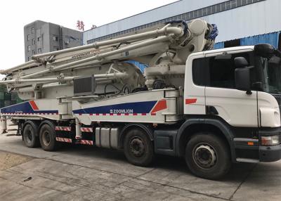 Китай тележка цемента 50Meter 309KW с насосом, двигателем дизеля конкретной тележки Scania подержанным продается