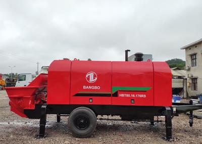 Chine BANGBO 80m3/H Mini Concrete Pump Machine, mélangeur de pompe concrète rouge à vendre