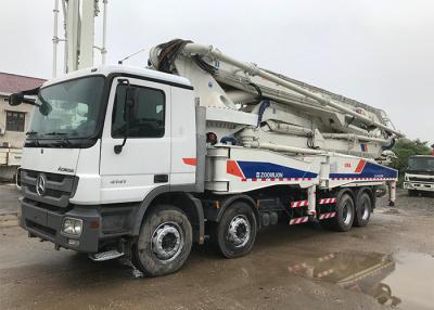 China 150M3/H 52m Concrete Boom Truck Second Hand Remanufactured White 300KW for sale