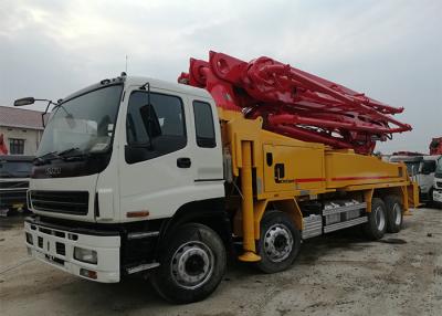 China 46m 287kw Putzmeister Used Cement Truck Heavy Duty Red And Orange for sale