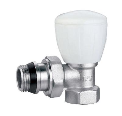 China Chrome Angled Manual Radiator Valves 1/2 For Steel Pipe  Plated  Rubber Seal for sale