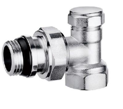 China Angled Radiator Lockshield Valves 1/2''X1/2'' For Steel Pipe Chrome Plated for sale