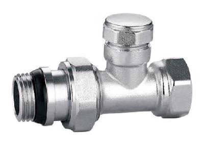 China Rubber Seal Straight Lockshield Valve 1/2''X1/2'' For Steel Pipe Chrome Plated for sale