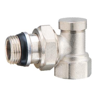China Nickel Plated Radiator Lockshield Valves 1/2''X1/2'' For Steel Pipe Rubber Seal for sale