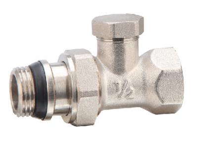 China Straight Radiator Lockshield Valves 1/2''X1/2'' For Steel Pipe Nickel Plated for sale