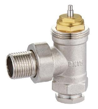 China Angled Thermostatic Radiator Valves 1/2'' With Compression Adapter 15mm Copper Pipe for sale