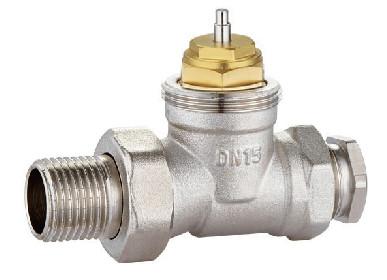 China Copper Straight Thermostatic Radiator Valves 1/2'' With Compression Adapter  15mm Trv Valve for sale