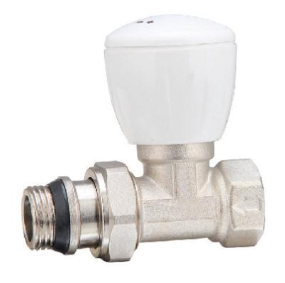 China Straight Manual Radiator Valves 1/2 Inch For Steel Pipe Nickel Plated Rubber Self Sealing for sale