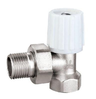 China Manual Angled Chrome Towel Radiator Valves 1/2 Inch For Steel Pipe Nickel Plated for sale