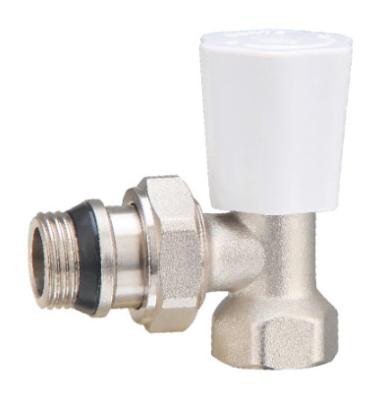 China Copper Angled Manual Radiator Valves 1/2x1/2 Inch For Steel Pipe Nickel Plated for sale
