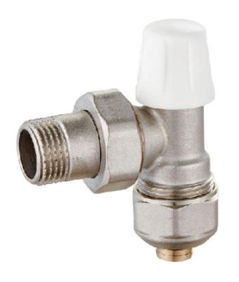 China Angled Radiator Return Valve 16mmx1/2'' For PEX Pipe Nickel Plated for sale