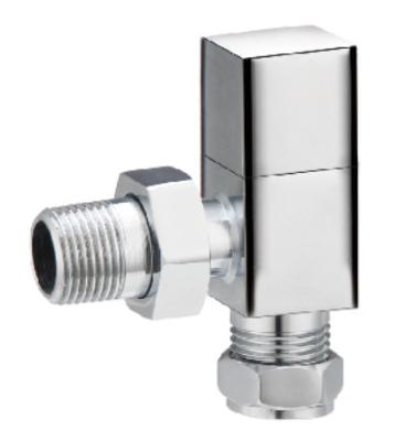 China Modern Angled Towel Rail Valves 1/2'' For 15mm Copper Pipe With Square Handle Chrome Plated for sale