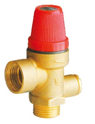 China Male Female Water Pressure Safety Valve 1/2'' Pressure Gauge Brass Heater Safety Valve for sale