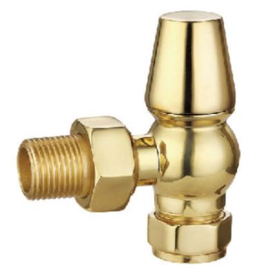 China Chrome Angled Traditional Radiator Lockshield Valve 15mmx1/2'' For Copper Pipe for sale