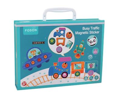China Busy Traffic Educational Magnetic Jigsaw Puzzle Stickers For Kids for sale
