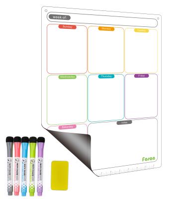 China Erasable Magnetic Fridge Calendar for Family To Do List Weekly Monthly Daily for sale