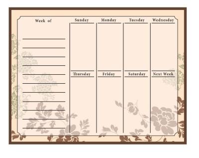 China Horizontal Magnetic Fridge Calendar Extra Thick Weekly Planner 16.9 X 13inch for sale
