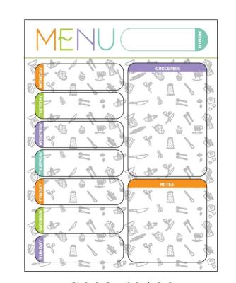 China Dry Erase Fridge Meal Planner Horizontal Magnetic note pad 16.9 X 13inch for sale